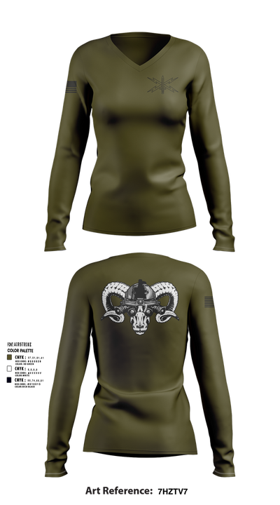 11TH CY ECT 7139343 Women's Long Sleeve V-neck Shirt - 1