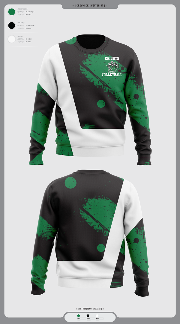 Crew Neck Sweatshirt, Nordonia Knights Volleyball, Men's Volleyball, Teamtime, Team time, sublimation, custom sports apparel, team uniforms, spirit wear, spiritwear, sports uniforms, custom shirts, team store, custom team store, fundraiser sports, apparel fundraiser