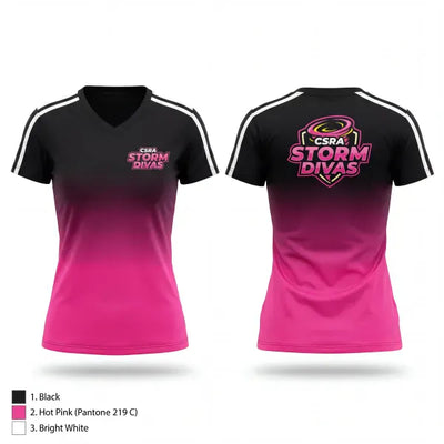 CSRA storm divas 6401032 Women's Short Sleeve V-neck Shirt - 1