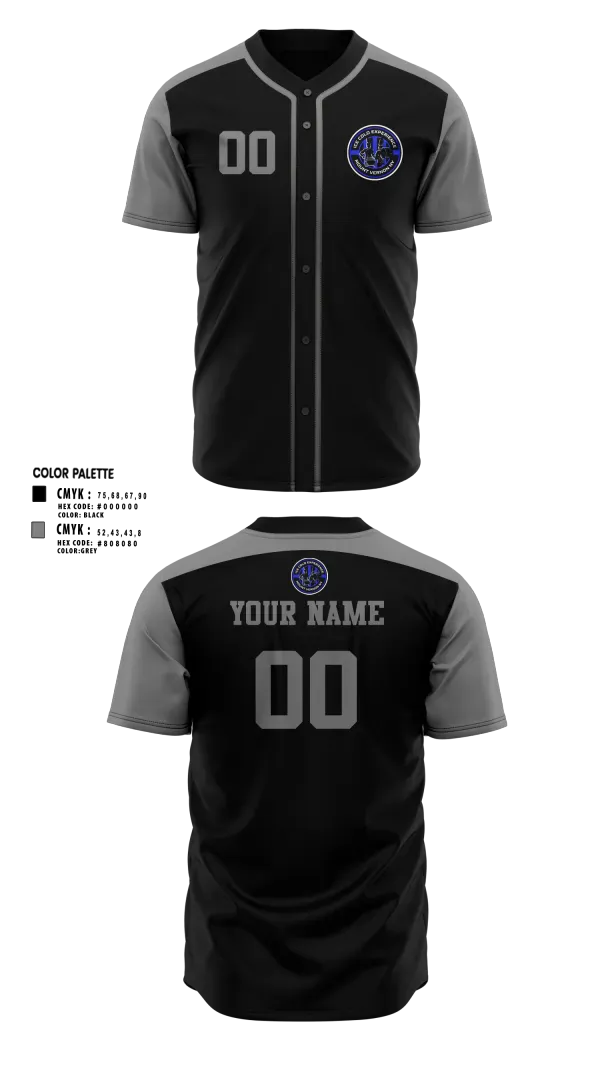 Full Button Baseball Jersey, Ice cold experience, Baseball, Teamtime, Team time, sublimation, custom sports apparel, team uniforms, spirit wear, spiritwear, sports uniforms, custom shirts, team store, custom team store, fundraiser sports, apparel fundraiser
