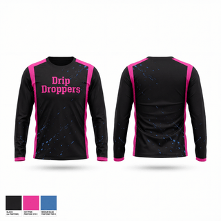 Long Sleeve Performance Shirt, Drip Droppers, Baseball, Teamtime, Team time, sublimation, custom sports apparel, team uniforms, spirit wear, spiritwear, sports uniforms, custom shirts, team store, custom team store, fundraiser sports, apparel fundraiser