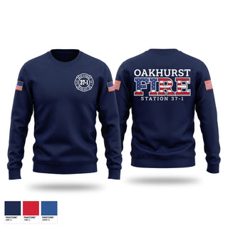 Crew Neck Sweatshirt, Oakhurst Fire Department, Fire Department, Teamtime, Team time, sublimation, custom sports apparel, team uniforms, spirit wear, spiritwear, sports uniforms, custom shirts, team store, custom team store, fundraiser sports, apparel fundraiser