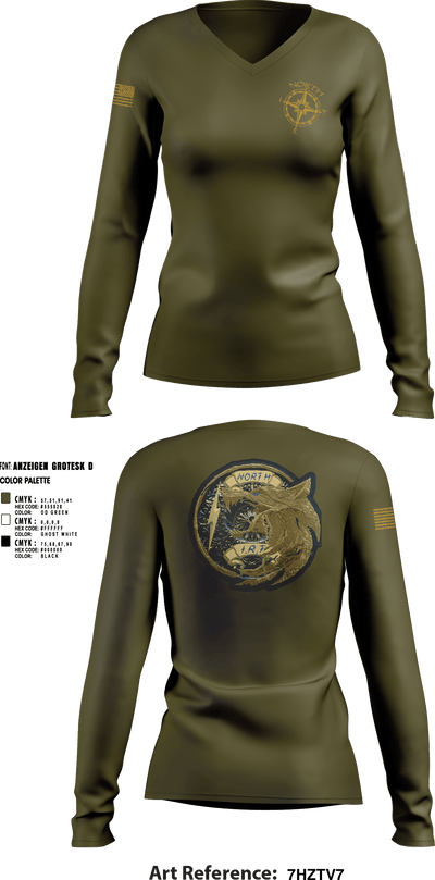 NIRT 4083324 Women's Long Sleeve V-neck Shirt - 7