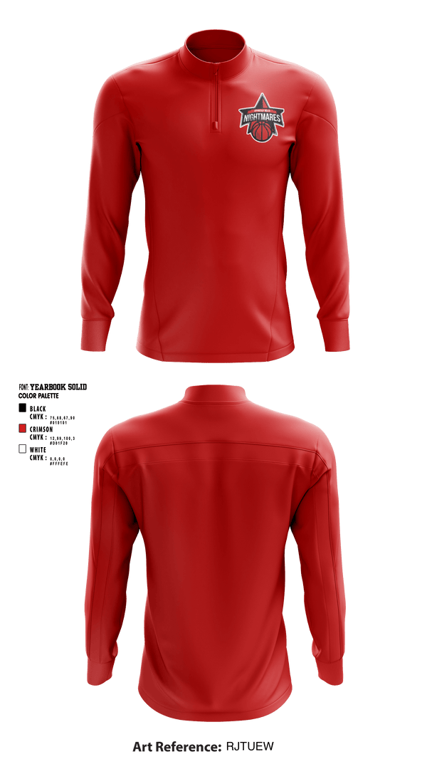 Quarter Zip Jacket, Springfield nightmares, Men's Basketball, Teamtime, Team time, sublimation, custom sports apparel, team uniforms, spirit wear, spiritwear, sports uniforms, custom shirts, team store, custom team store, fundraiser sports, apparel fundraiser