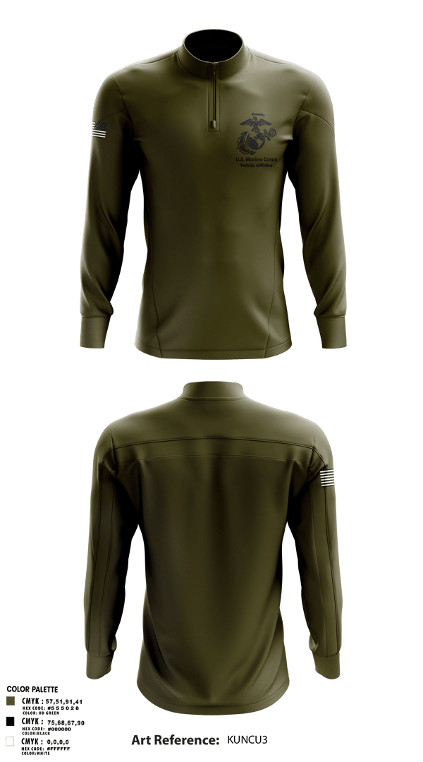 Quarter Zip Jacket, MCRDPI COMMSTRAT, Marines, Teamtime, Team time, sublimation, custom sports apparel, team uniforms, spirit wear, spiritwear, sports uniforms, custom shirts, team store, custom team store, fundraiser sports, apparel fundraiser