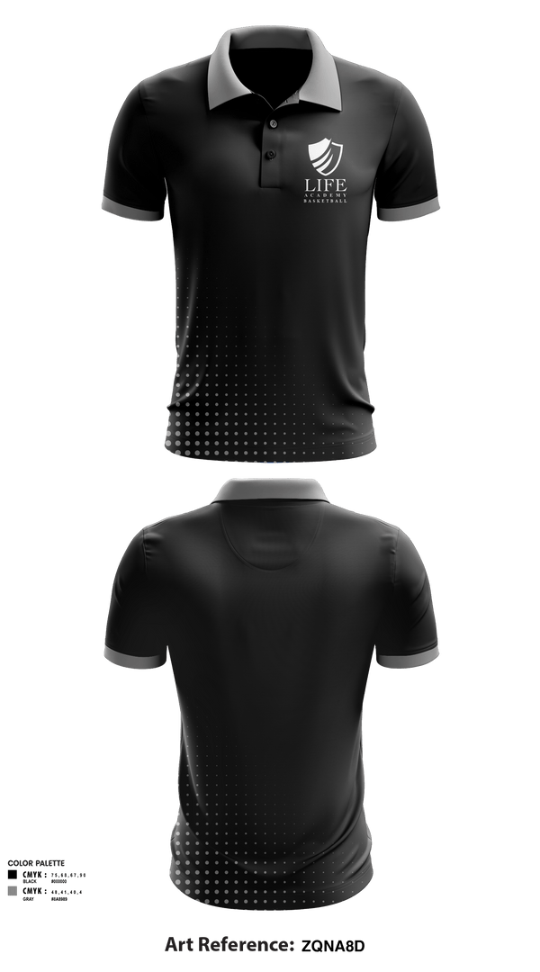 Short Sleeve Performance Polo, Life Academy Royals, Men's Basketball, Teamtime, Team time, sublimation, custom sports apparel, team uniforms, spirit wear, spiritwear, sports uniforms, custom shirts, team store, custom team store, fundraiser sports, apparel fundraiser