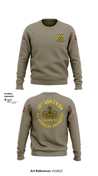 Crew Neck Sweatshirt, 307th Airborne Engineers Battalion, , Teamtime, Team time, sublimation, custom sports apparel, team uniforms, spirit wear, spiritwear, sports uniforms, custom shirts, team store, custom team store, fundraiser sports, apparel fundraiser