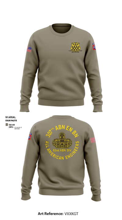 307th Airborne Engineers Battalion 33319086 Crew Neck Sweatshirt - 3