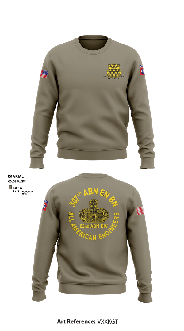 Crew Neck Sweatshirt, 307th Airborne Engineers Battalion, , Teamtime, Team time, sublimation, custom sports apparel, team uniforms, spirit wear, spiritwear, sports uniforms, custom shirts, team store, custom team store, fundraiser sports, apparel fundraiser