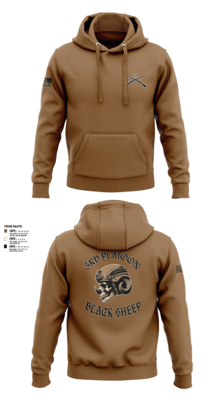 Hoodie, 3rd PLT Black Sheep, Army, Teamtime, Team time, sublimation, custom sports apparel, team uniforms, spirit wear, spiritwear, sports uniforms, custom shirts, team store, custom team store, fundraiser sports, apparel fundraiser