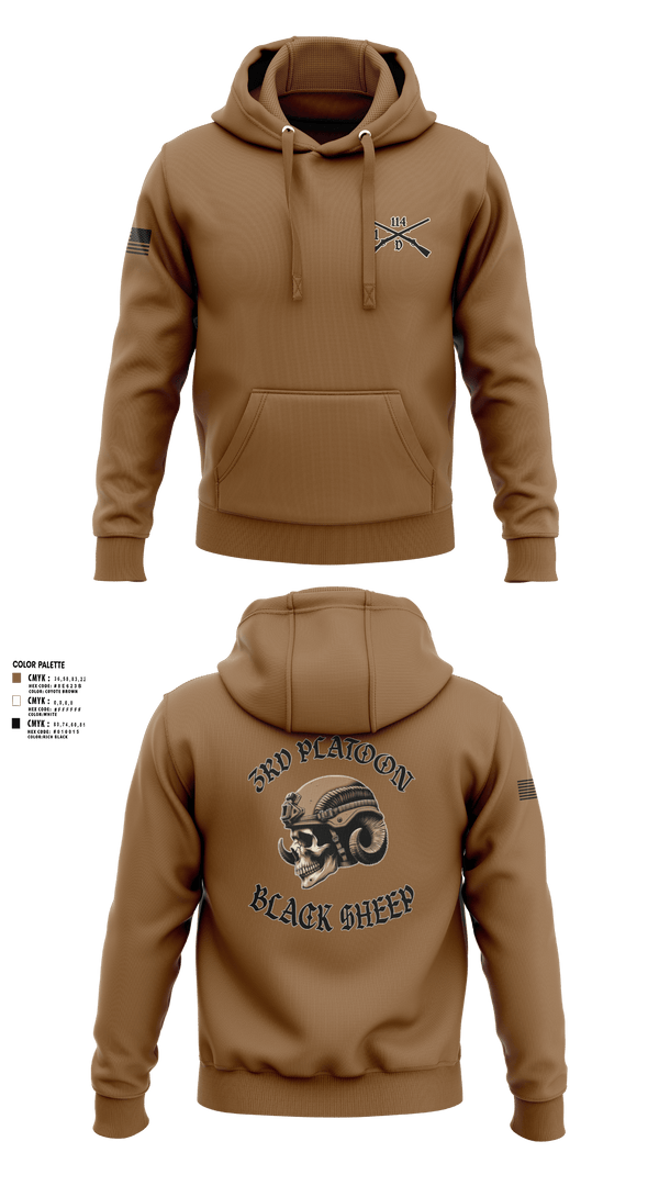 Hoodie, 3rd PLT Black Sheep, Army, Teamtime, Team time, sublimation, custom sports apparel, team uniforms, spirit wear, spiritwear, sports uniforms, custom shirts, team store, custom team store, fundraiser sports, apparel fundraiser