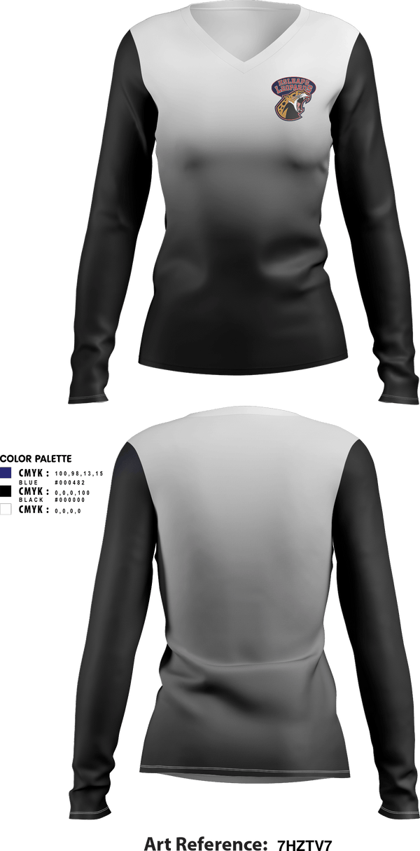 Women's Long Sleeve Vneck Shirt, Leopards, Track & Field, Teamtime, Team time, sublimation, custom sports apparel, team uniforms, spirit wear, spiritwear, sports uniforms, custom shirts, team store, custom team store, fundraiser sports, apparel fundraiser