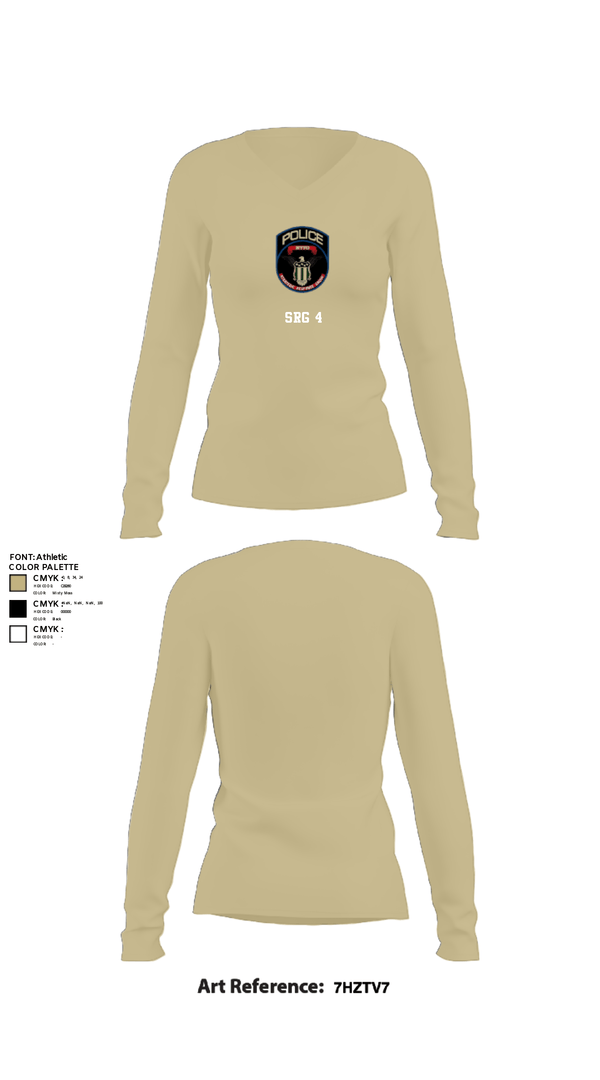 Women's Long Sleeve Vneck Shirt, SRG 4, Police, Teamtime, Team time, sublimation, custom sports apparel, team uniforms, spirit wear, spiritwear, sports uniforms, custom shirts, team store, custom team store, fundraiser sports, apparel fundraiser