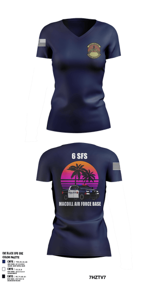 Women's Short Sleeve Vneck Shirt, 6th Security Forces Squadron, Air Force, Teamtime, Team time, sublimation, custom sports apparel, team uniforms, spirit wear, spiritwear, sports uniforms, custom shirts, team store, custom team store, fundraiser sports, apparel fundraiser