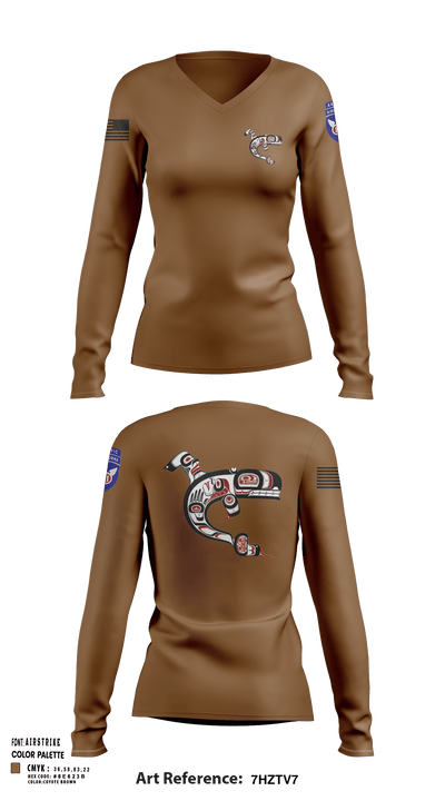 725 SPO 23819482 Women's Long Sleeve V-neck Shirt - 1