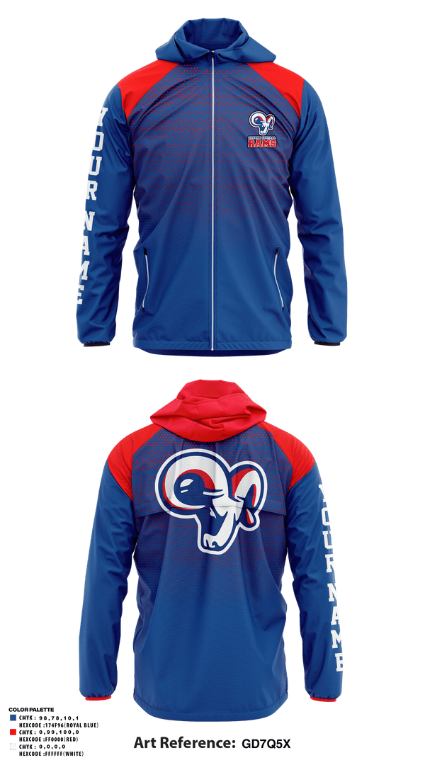 Windbreaker, Greene Central Rams, Wrestling, Teamtime, Team time, sublimation, custom sports apparel, team uniforms, spirit wear, spiritwear, sports uniforms, custom shirts, team store, custom team store, fundraiser sports, apparel fundraiser