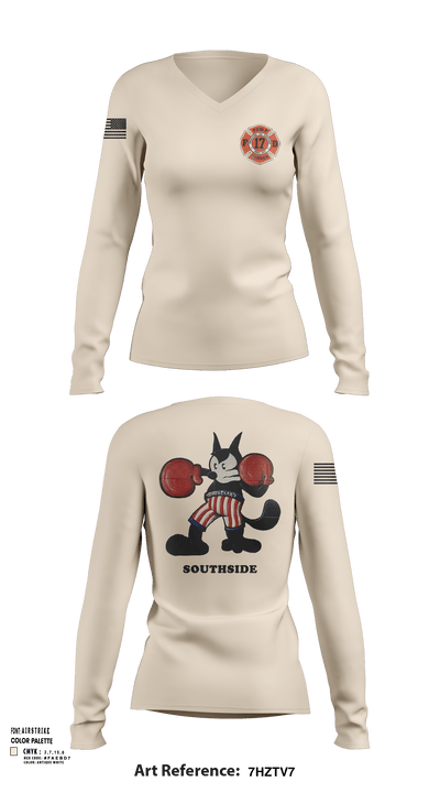 Station 17 90586189 Women's Long Sleeve V-neck Shirt - 3