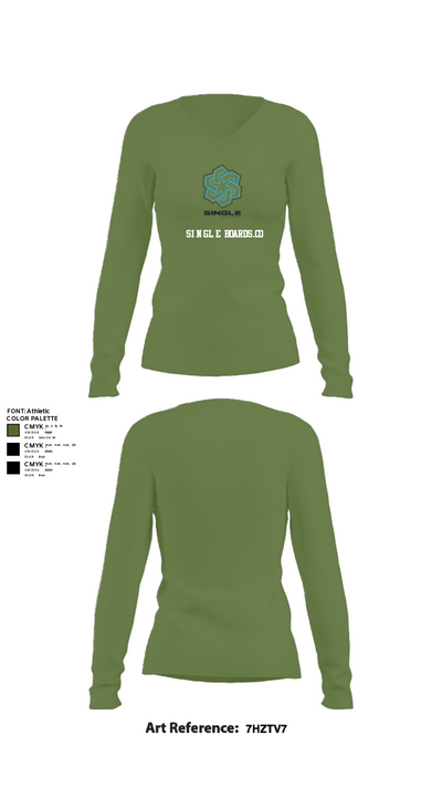 Single Boards.co 15262611 Women's Long Sleeve V-neck Shirt - 19