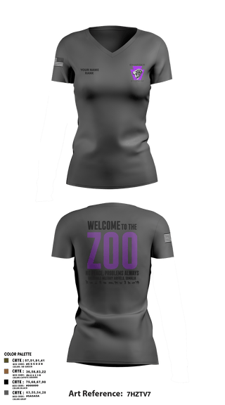Women's Short Sleeve Vneck Shirt, Charger Co. / 2-112th Infantry Battalion, National Guard, Teamtime, Team time, sublimation, custom sports apparel, team uniforms, spirit wear, spiritwear, sports uniforms, custom shirts, team store, custom team store, fundraiser sports, apparel fundraiser