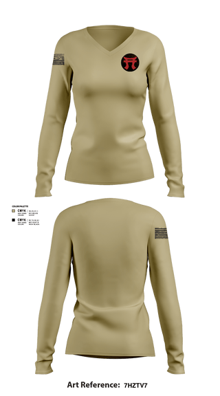 Women's Long Sleeve Vneck Shirt, 187th Iron Rakkasans, Army, Teamtime, Team time, sublimation, custom sports apparel, team uniforms, spirit wear, spiritwear, sports uniforms, custom shirts, team store, custom team store, fundraiser sports, apparel fundraiser