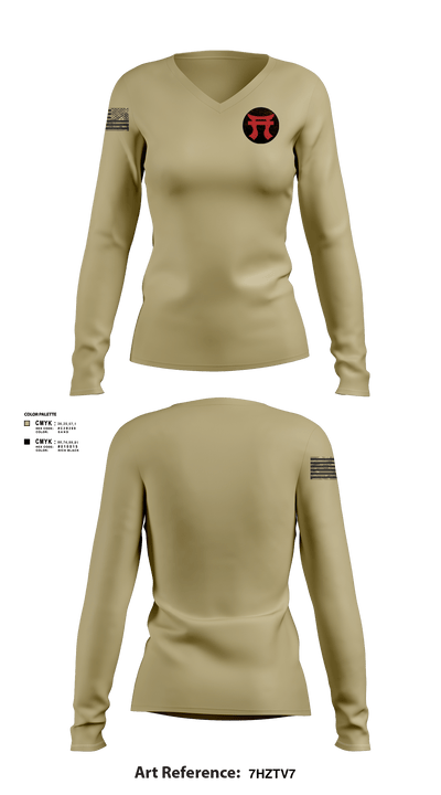 187th Iron Rakkasans 40107465 Women's Long Sleeve V-neck Shirt - 103