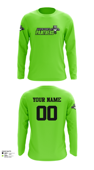 Long Sleeve Performance Shirt, Martin County Panthers Football And Cheer, Football, Teamtime, Team time, sublimation, custom sports apparel, team uniforms, spirit wear, spiritwear, sports uniforms, custom shirts, team store, custom team store, fundraiser sports, apparel fundraiser