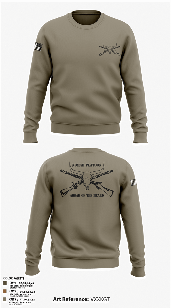 Crew Neck Sweatshirt, Nomad Platoon, , Teamtime, Team time, sublimation, custom sports apparel, team uniforms, spirit wear, spiritwear, sports uniforms, custom shirts, team store, custom team store, fundraiser sports, apparel fundraiser