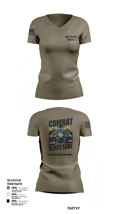 Fort Bliss DENTAC 45605501 Women's Short Sleeve V-neck Shirt - 2