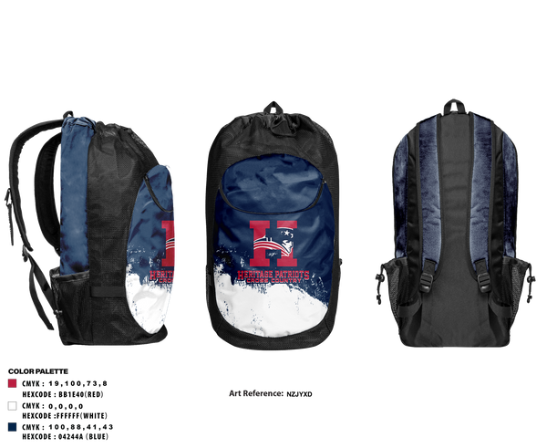 Gear Bag, Heritage Patriots Cross Country, Cross Country, Teamtime, Team time, sublimation, custom sports apparel, team uniforms, spirit wear, spiritwear, sports uniforms, custom shirts, team store, custom team store, fundraiser sports, apparel fundraiser