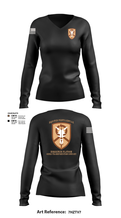 1st Platoon, 423 TC 69151656 Women's Long Sleeve V-neck Shirt - 1