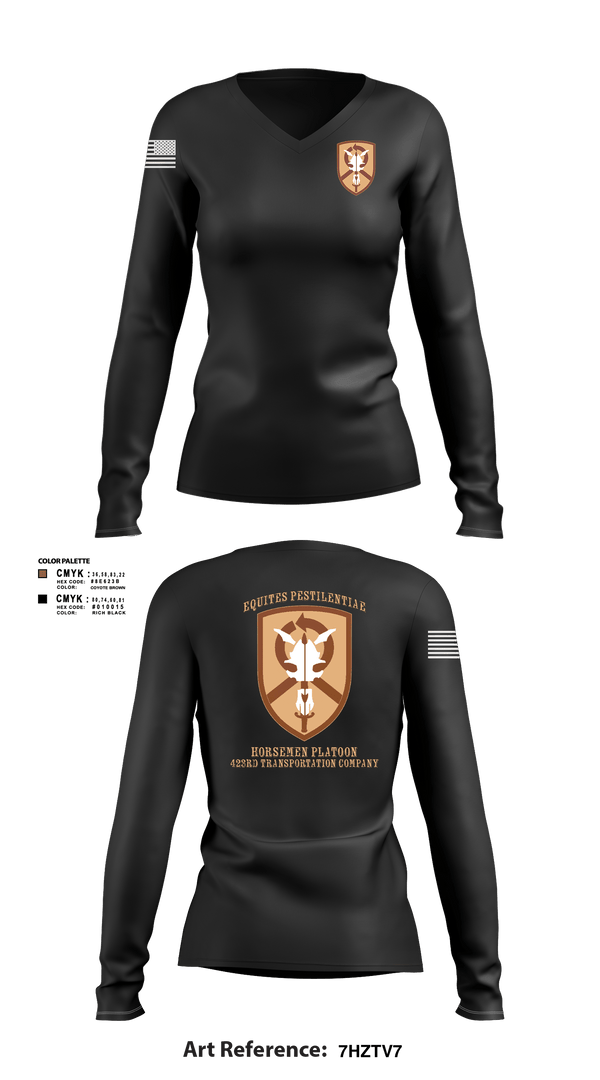 Women's Long Sleeve Vneck Shirt, 1st Platoon, 423 TC1st Platoon, 423 TC, , Teamtime, Team time, sublimation, custom sports apparel, team uniforms, spirit wear, spiritwear, sports uniforms, custom shirts, team store, custom team store, fundraiser sports, apparel fundraiser