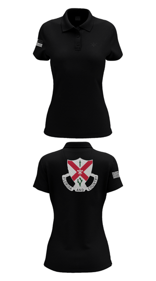 Women's Short Sleeve Performance Polo, C Co 1-124 Rifle Company, National Guard, Teamtime, Team time, sublimation, custom sports apparel, team uniforms, spirit wear, spiritwear, sports uniforms, custom shirts, team store, custom team store, fundraiser sports, apparel fundraiser