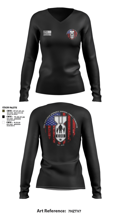 482nd EOD 78922721 Women's Long Sleeve V-neck Shirt - 3