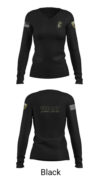 Women's Long Sleeve Vneck Shirt, Eastern Panhandle Cavalry, Football, Teamtime, Team time, sublimation, custom sports apparel, team uniforms, spirit wear, spiritwear, sports uniforms, custom shirts, team store, custom team store, fundraiser sports, apparel fundraiser