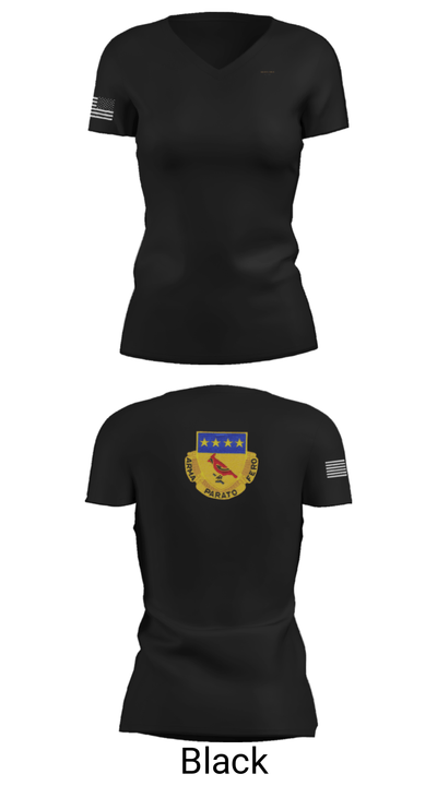 Alpha BTRY 2/138th FA 84014015 Women's Short Sleeve V-neck Shirt - 27