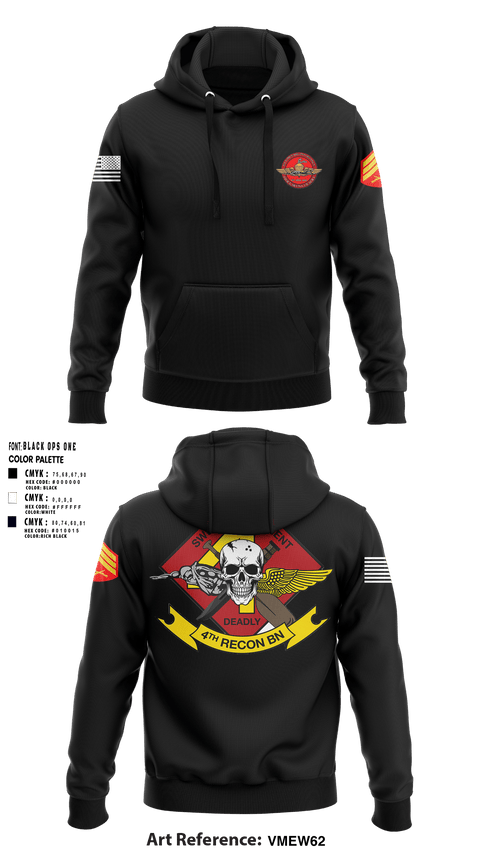 Hoodie, 4th Recon Delta Company, Marines, Teamtime, Team time, sublimation, custom sports apparel, team uniforms, spirit wear, spiritwear, sports uniforms, custom shirts, team store, custom team store, fundraiser sports, apparel fundraiser