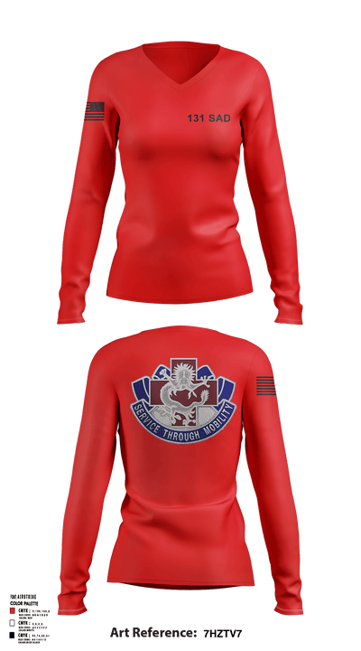 131st SAD131 SAD 10490536 Women's Long Sleeve V-neck Shirt - 3