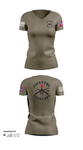 Alpha Company 1-138th Infantry Regiment 86891833 Women's Short Sleeve V-neck Shirt - 202