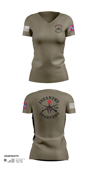 Women's Short Sleeve Vneck Shirt, Alpha Company 1-138th Infantry Regiment, , Teamtime, Team time, sublimation, custom sports apparel, team uniforms, spirit wear, spiritwear, sports uniforms, custom shirts, team store, custom team store, fundraiser sports, apparel fundraiser