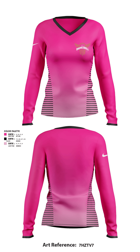 Women's Long Sleeve Vneck Shirt, Midwest elite, Women's Basketball, Teamtime, Team time, sublimation, custom sports apparel, team uniforms, spirit wear, spiritwear, sports uniforms, custom shirts, team store, custom team store, fundraiser sports, apparel fundraiser