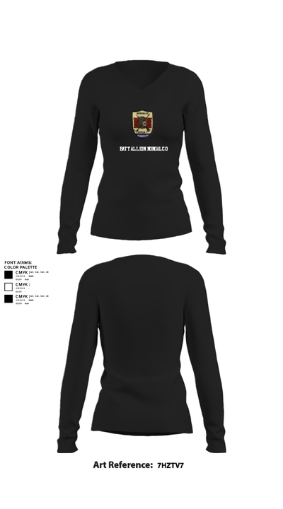 Battallion Nonualco 54860268 Women's Long Sleeve V-neck Shirt - 22