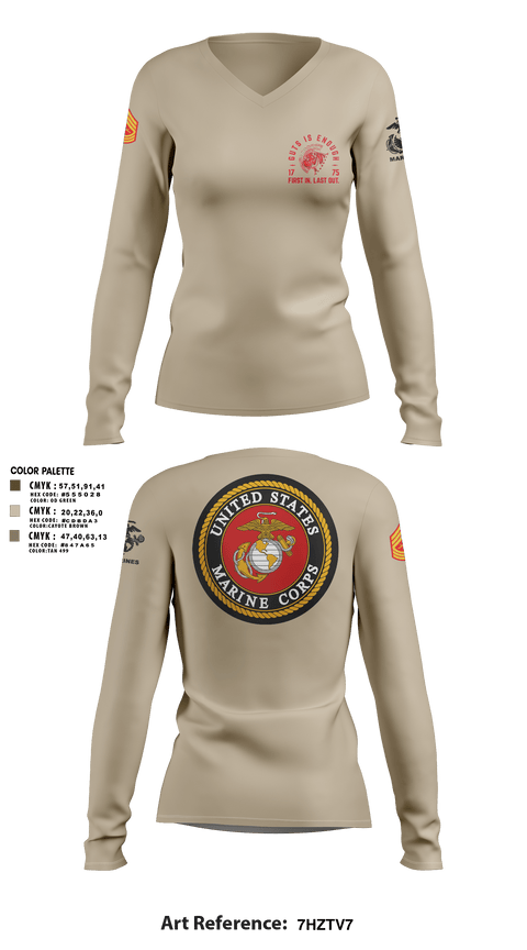 Women's Long Sleeve Vneck Shirt, Zulu 109, Marines, Teamtime, Team time, sublimation, custom sports apparel, team uniforms, spirit wear, spiritwear, sports uniforms, custom shirts, team store, custom team store, fundraiser sports, apparel fundraiser