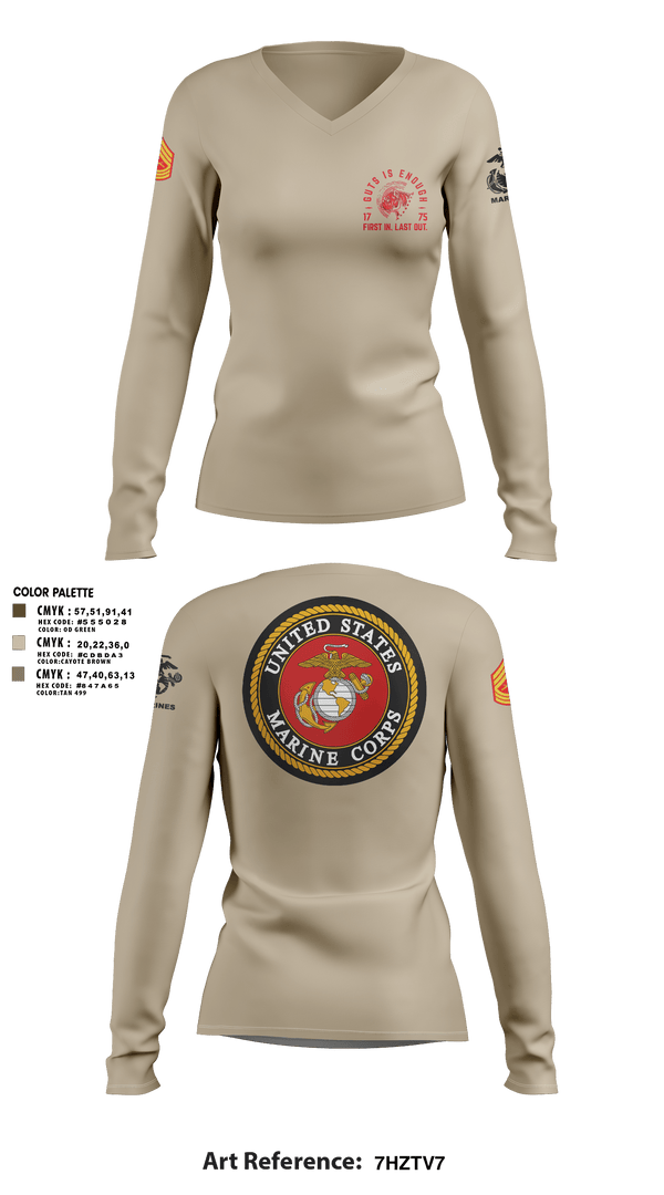 Women's Long Sleeve Vneck Shirt, Zulu 109, Marines, Teamtime, Team time, sublimation, custom sports apparel, team uniforms, spirit wear, spiritwear, sports uniforms, custom shirts, team store, custom team store, fundraiser sports, apparel fundraiser