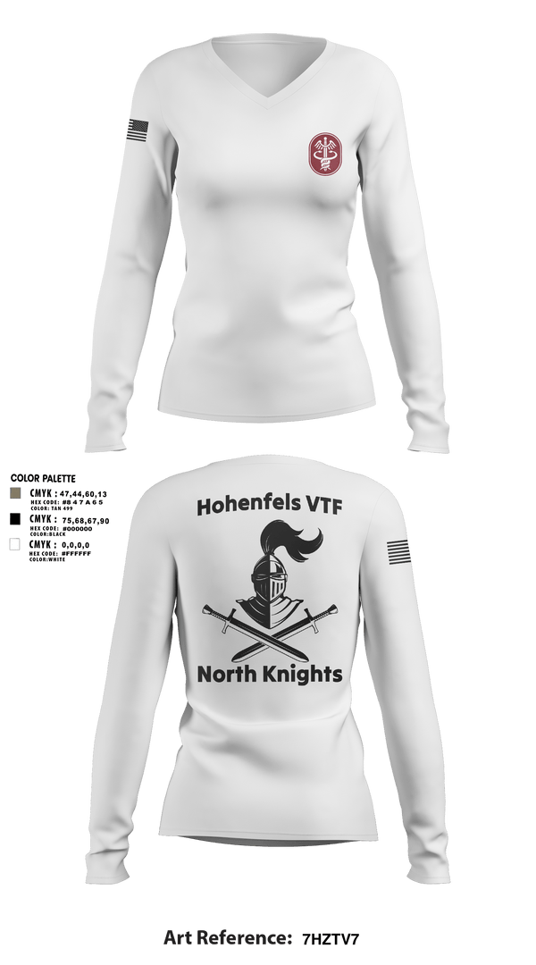 Women's Long Sleeve Vneck Shirt, Hohenfels VTF, Army, Teamtime, Team time, sublimation, custom sports apparel, team uniforms, spirit wear, spiritwear, sports uniforms, custom shirts, team store, custom team store, fundraiser sports, apparel fundraiser