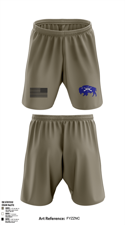 1-17 Infantry Regiment 55887987 Athletic Shorts With Pockets - 1