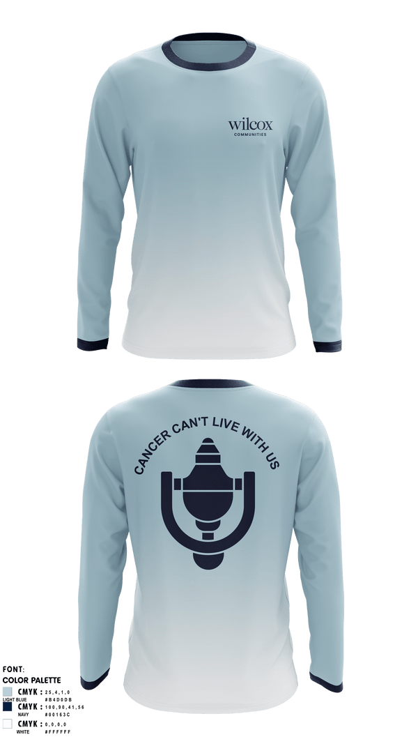 Long Sleeve Performance Shirt, Wilcox Communities Pelotonia, Cycling, Teamtime, Team time, sublimation, custom sports apparel, team uniforms, spirit wear, spiritwear, sports uniforms, custom shirts, team store, custom team store, fundraiser sports, apparel fundraiser