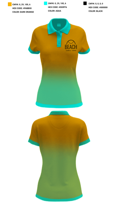 Beach Tennis Tampa 32781040 Women's Short Sleeve Performance Polo  - 2