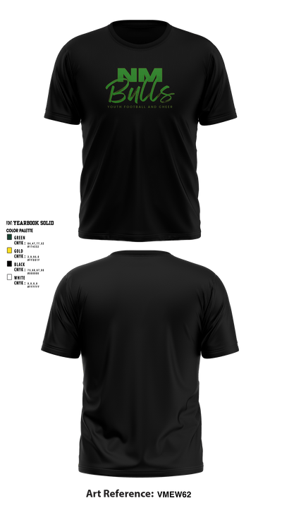 New Milford Bulls Football And Cheerleading 19489077 Short Sleeve Performance Shirt - 23
