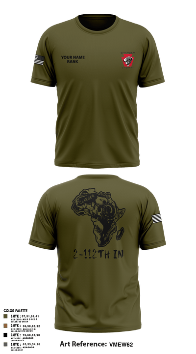 Charger Co. / 2-112th Infantry Battalion 37738588 Short Sleeve Performance Shirt - 44