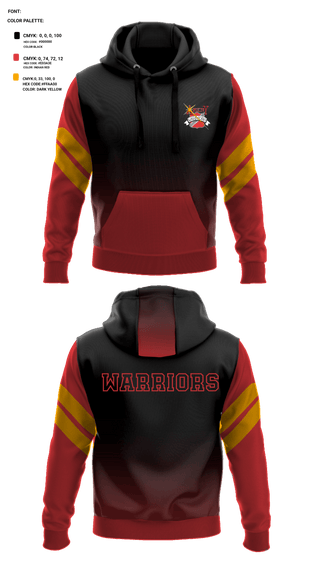 Hoodie, Warriors, Football, Teamtime, Team time, sublimation, custom sports apparel, team uniforms, spirit wear, spiritwear, sports uniforms, custom shirts, team store, custom team store, fundraiser sports, apparel fundraiser